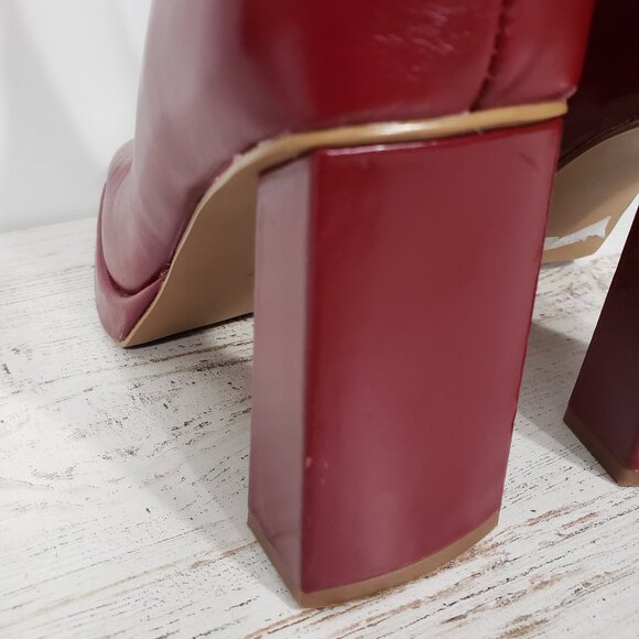 Steve Madden Freya Red Wine Leather Platform Bootie Women's Size 6M - Picture 6 of 10
